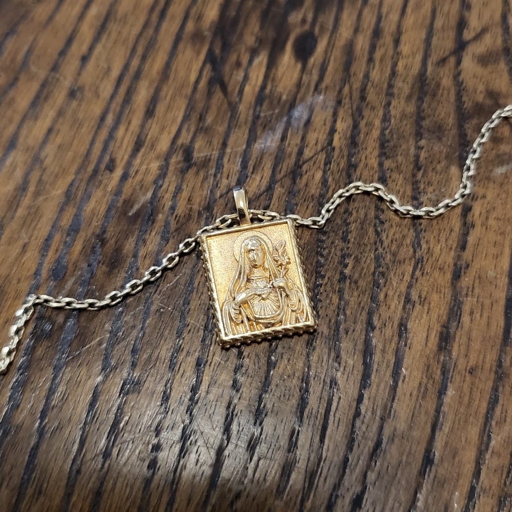 Gold Vermeil Mother Mary Necklace